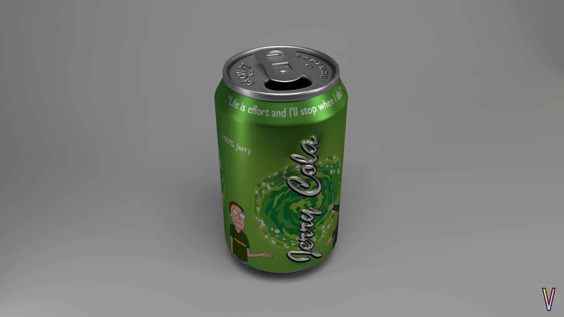 Soda Can 3D Model with Rick and Morty Detailing