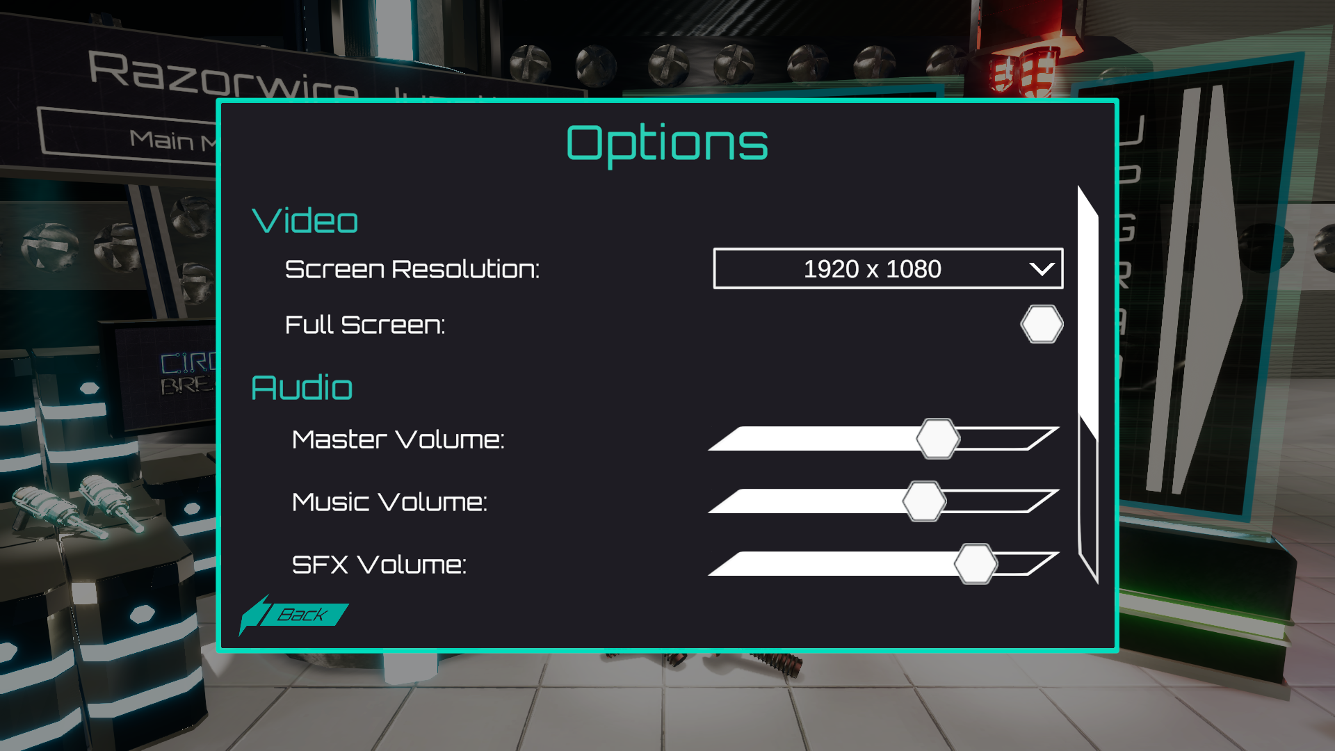 Showing Options Menu UI from Circuit Breaker