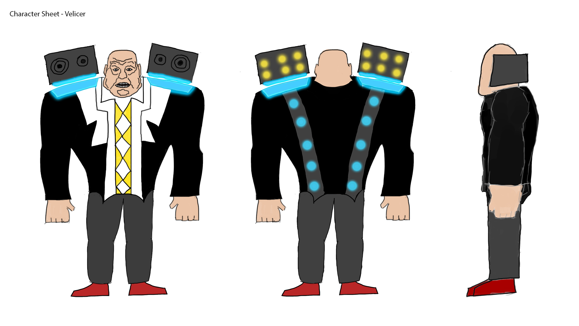 Cyberpunk Mob Boss 3D Model Character Sheet