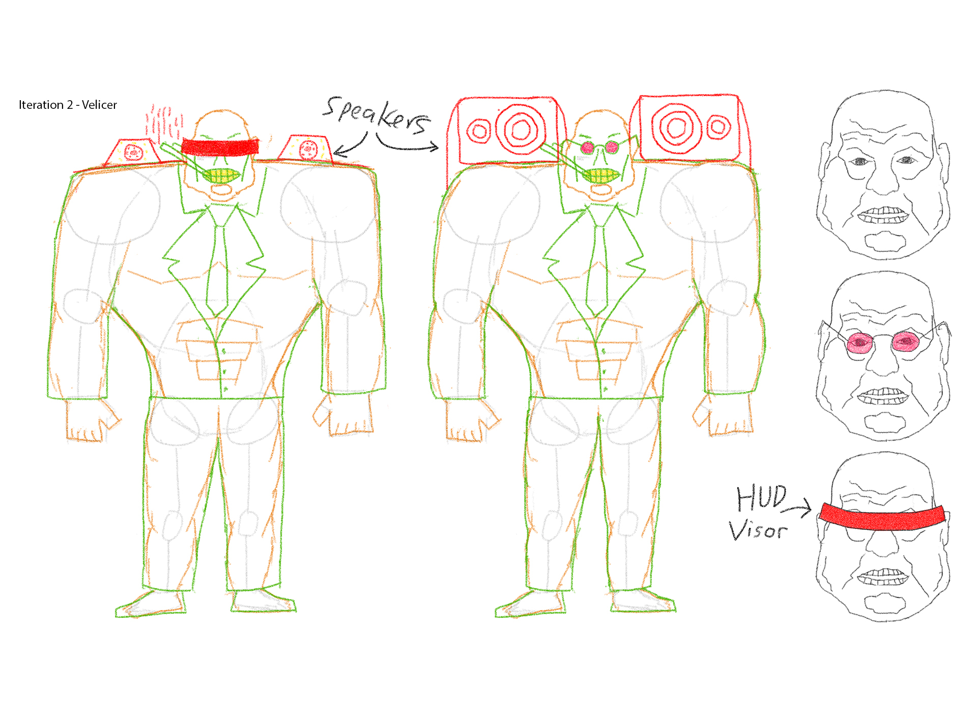 Cyberpunk Mob Boss 3D Model Concept Iterations Two