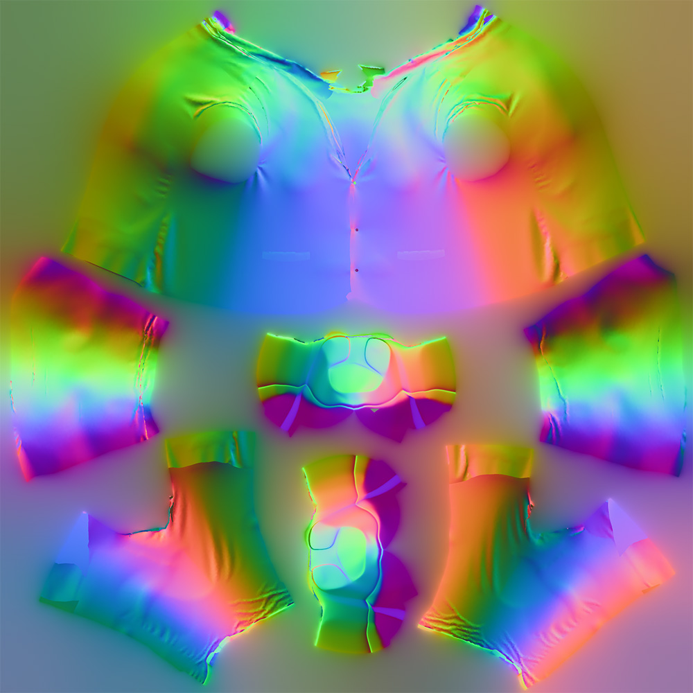 Cyberpunk Mob Boss 3D Model Suit World Space Normal Map