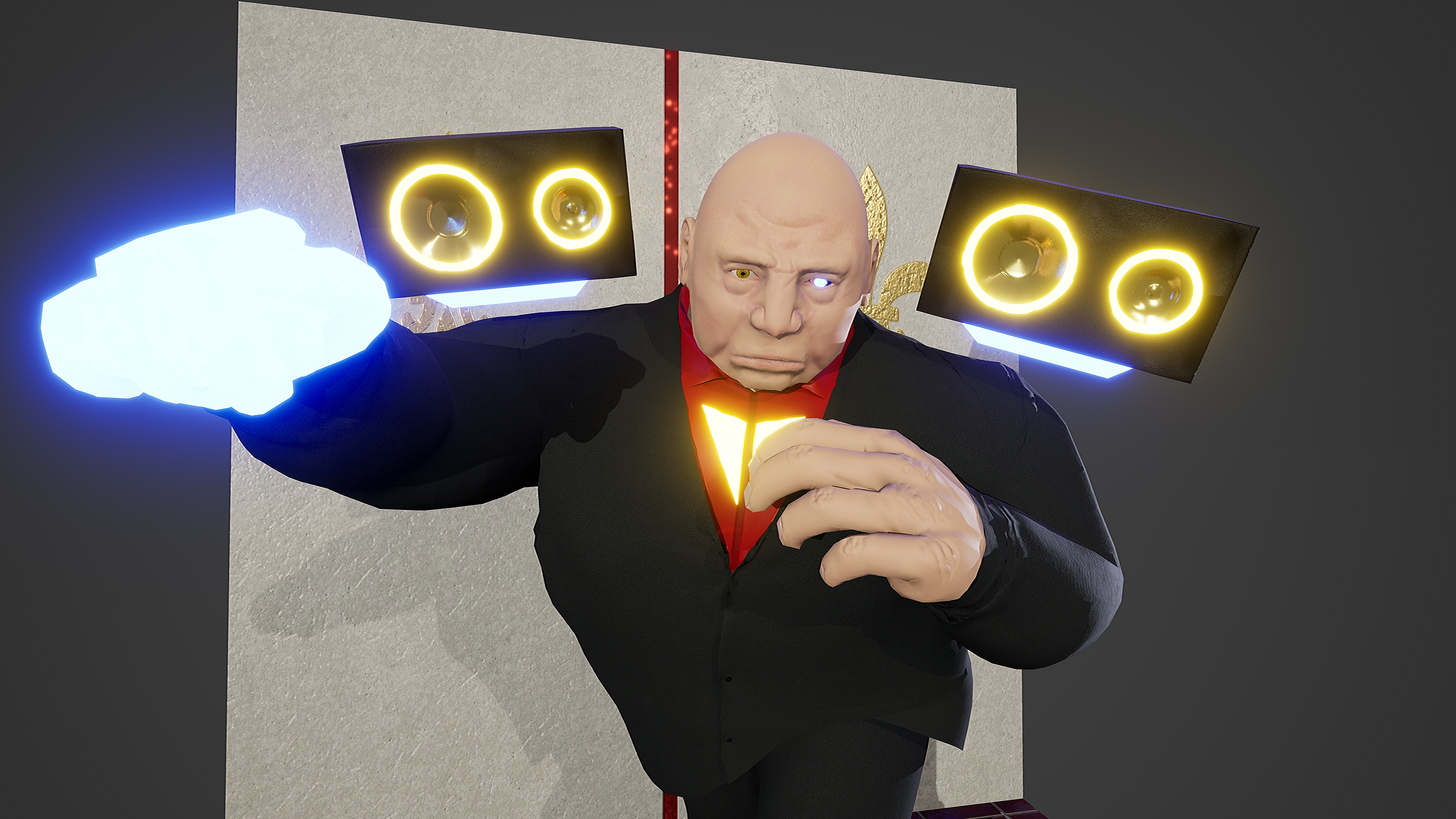 Cyberpunk Mob Boss 3D Model Render Front Close