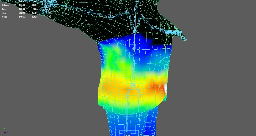 Cyberpunk Mob Boss 3D Model Weight Painting Adjustment