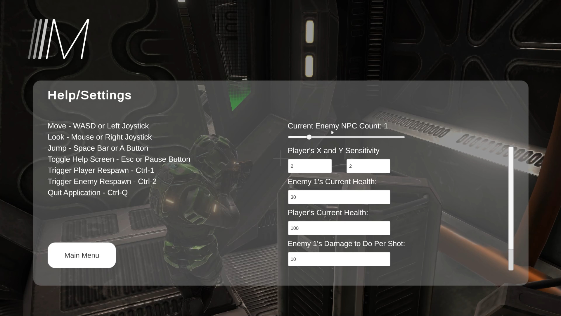 Screenshot of Interactive Sci-Fi Shooter App