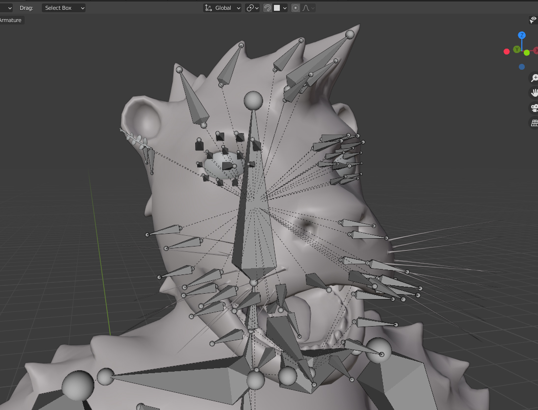 Lupa VTuber Model Head Rig Progress