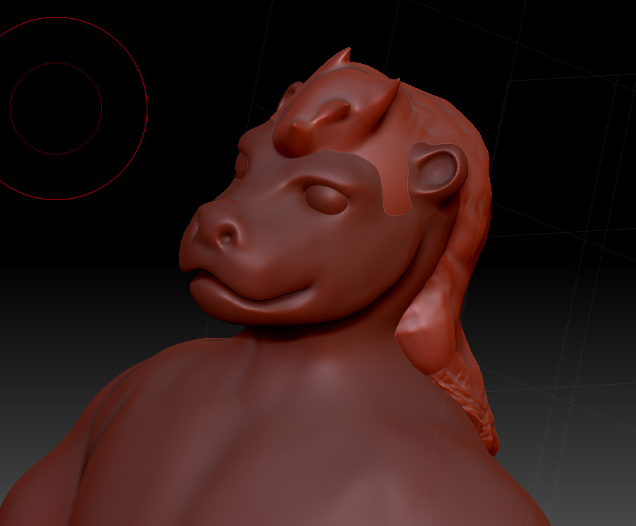 Lupa VTuber Model Sculpting Progress - Head 1