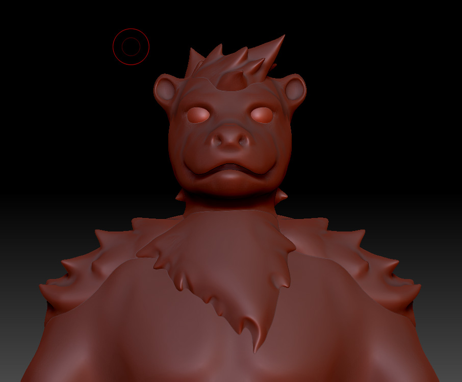 Lupa VTuber Model Sculpting Progress - Head Front
