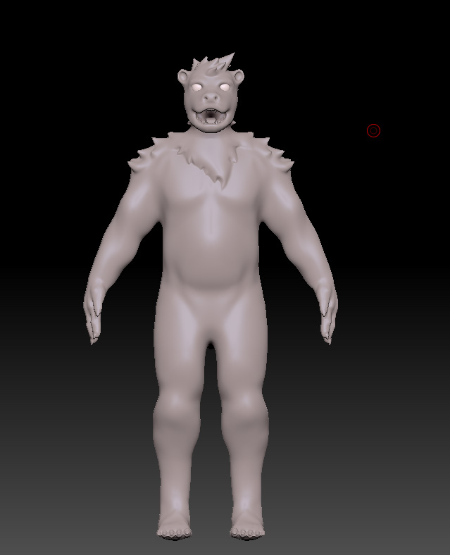 Lupa VTuber Model Sculpting Progress - Full Body Front