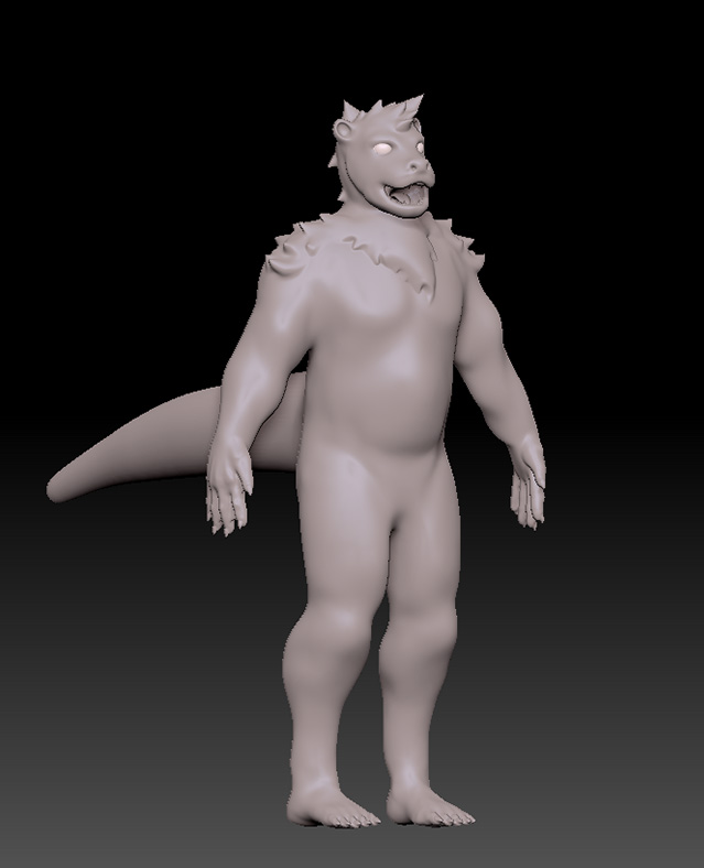 Lupa VTuber Model Sculpting Progress - Full Body Side