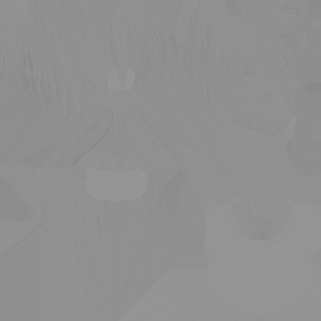 Lupa VTuber Model Head Height Texture Map