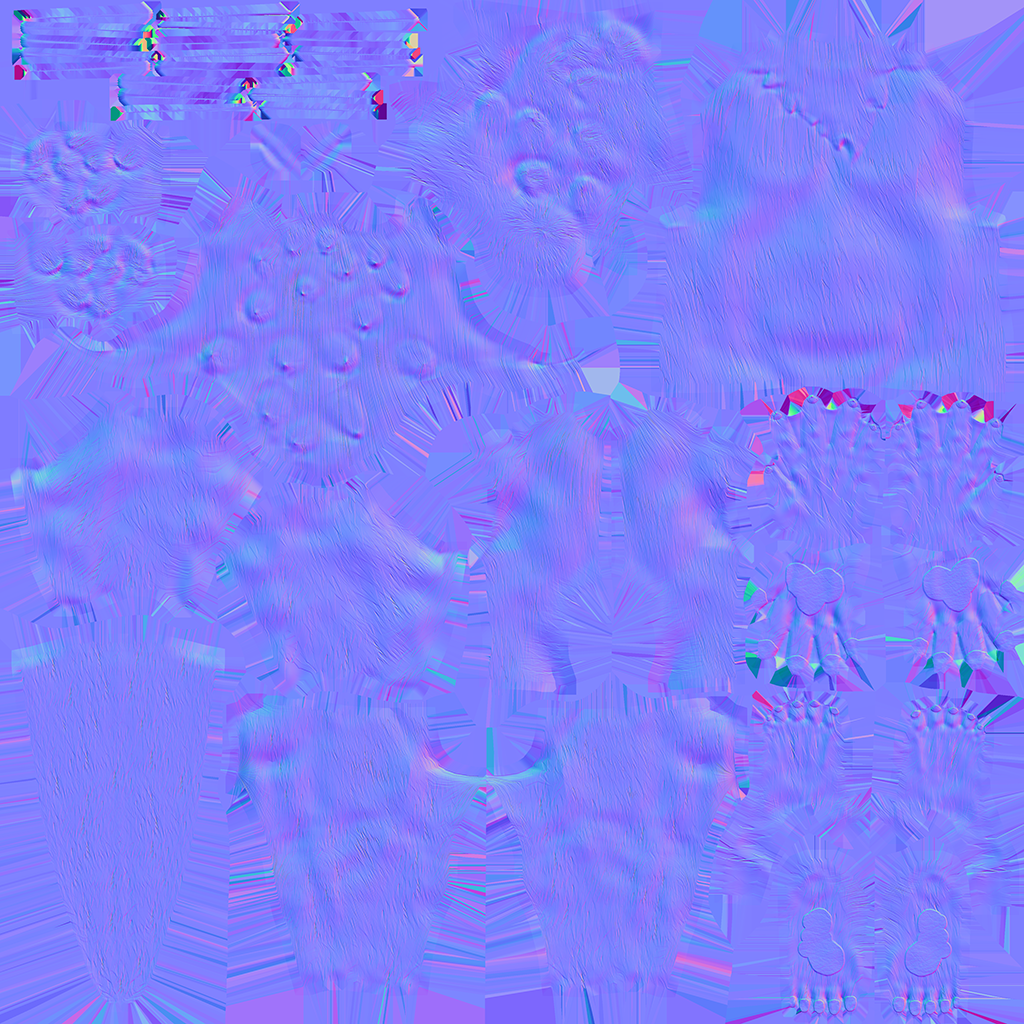 Lupa VTuber Model Body Normal Texture Map