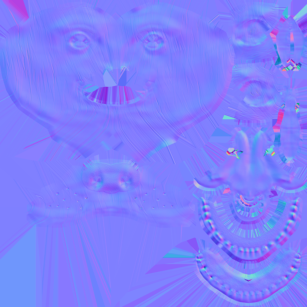 Lupa VTuber Model Head Normal Texture Map