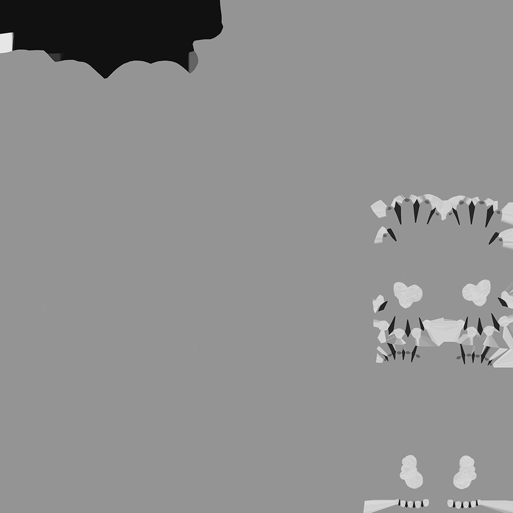 Lupa VTuber Model Body Roughness Texture Map