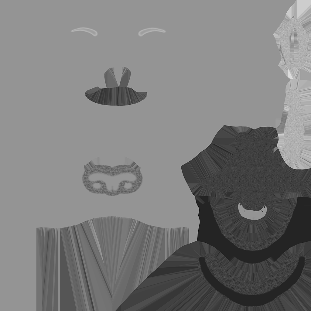Lupa VTuber Model Head Roughness Texture Map