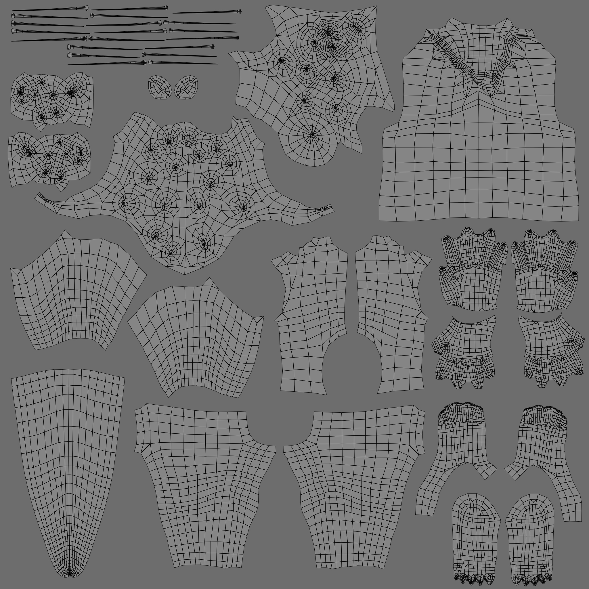 Lupa VTuber Model UV Body Layout