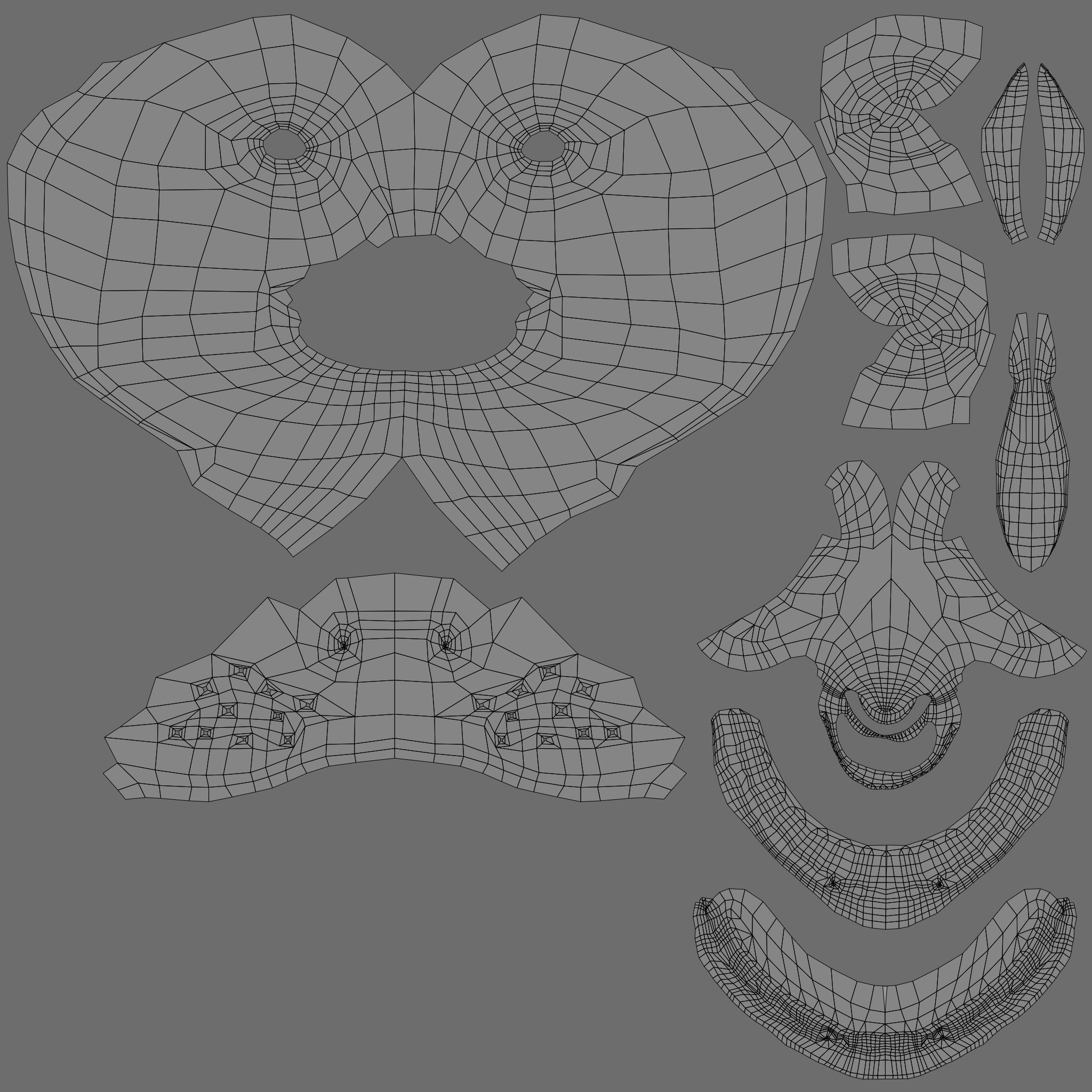 Lupa VTuber Model UV Head Layout